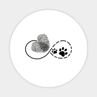 Eternity with finger print heart and paw print Magnet